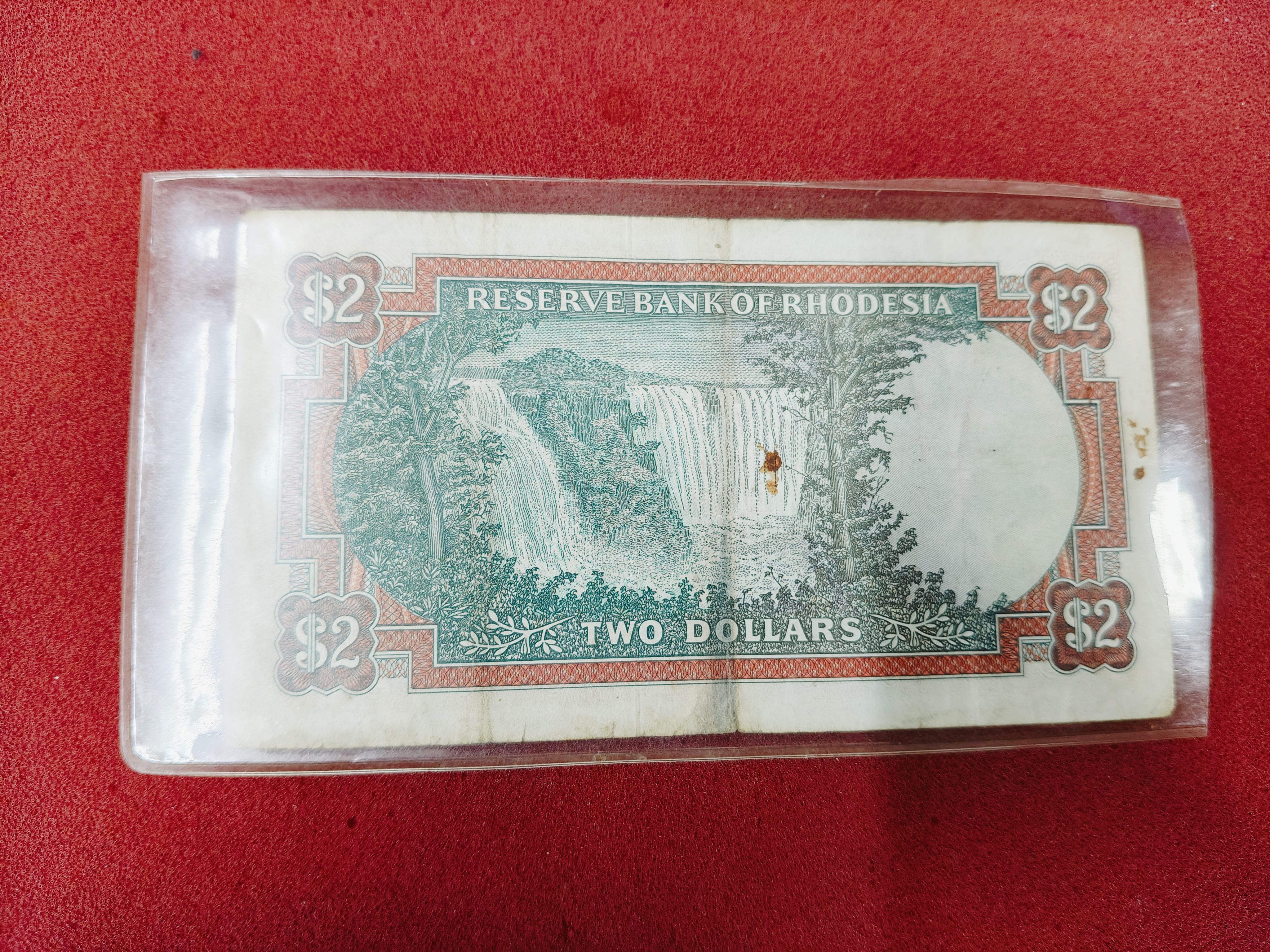 Rhodesia – 2 dollars bird water mark currency note — photo 2 of 2
