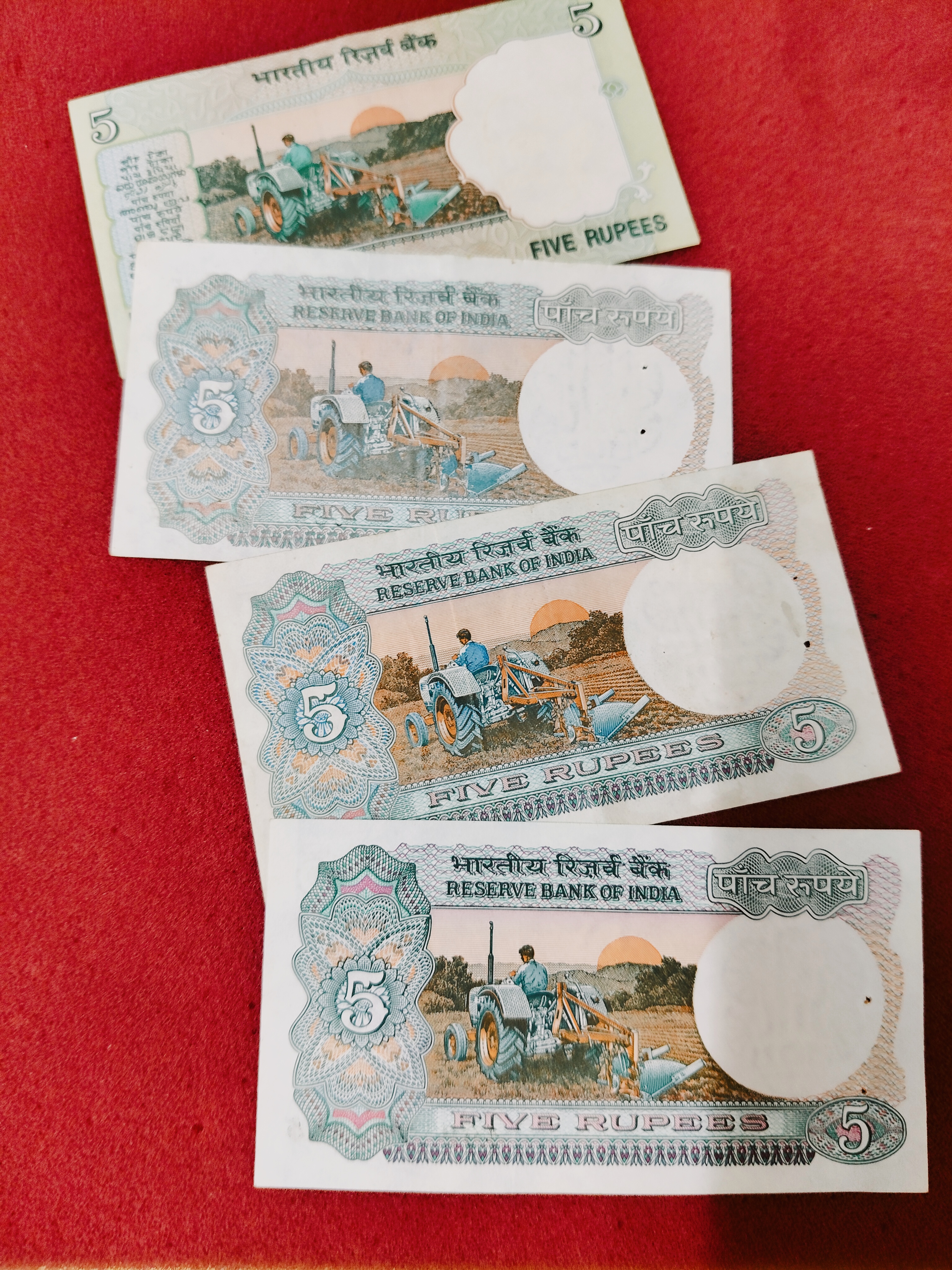  5rs banknotes, often referred to as "tractor notes"  — photo 2 of 2