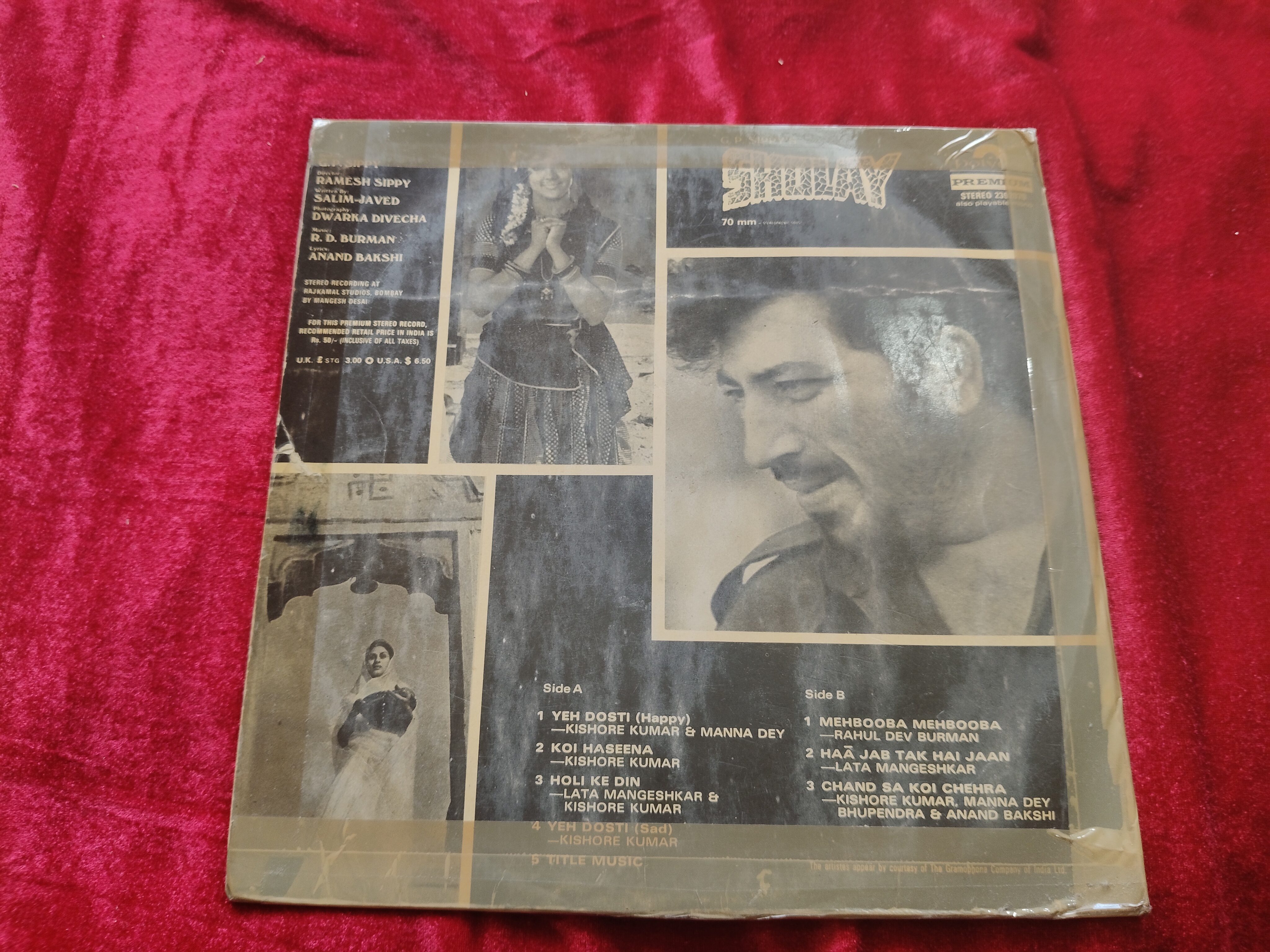 Sholay Hindi Movie LP Vinyl Record  — photo 2 of 2