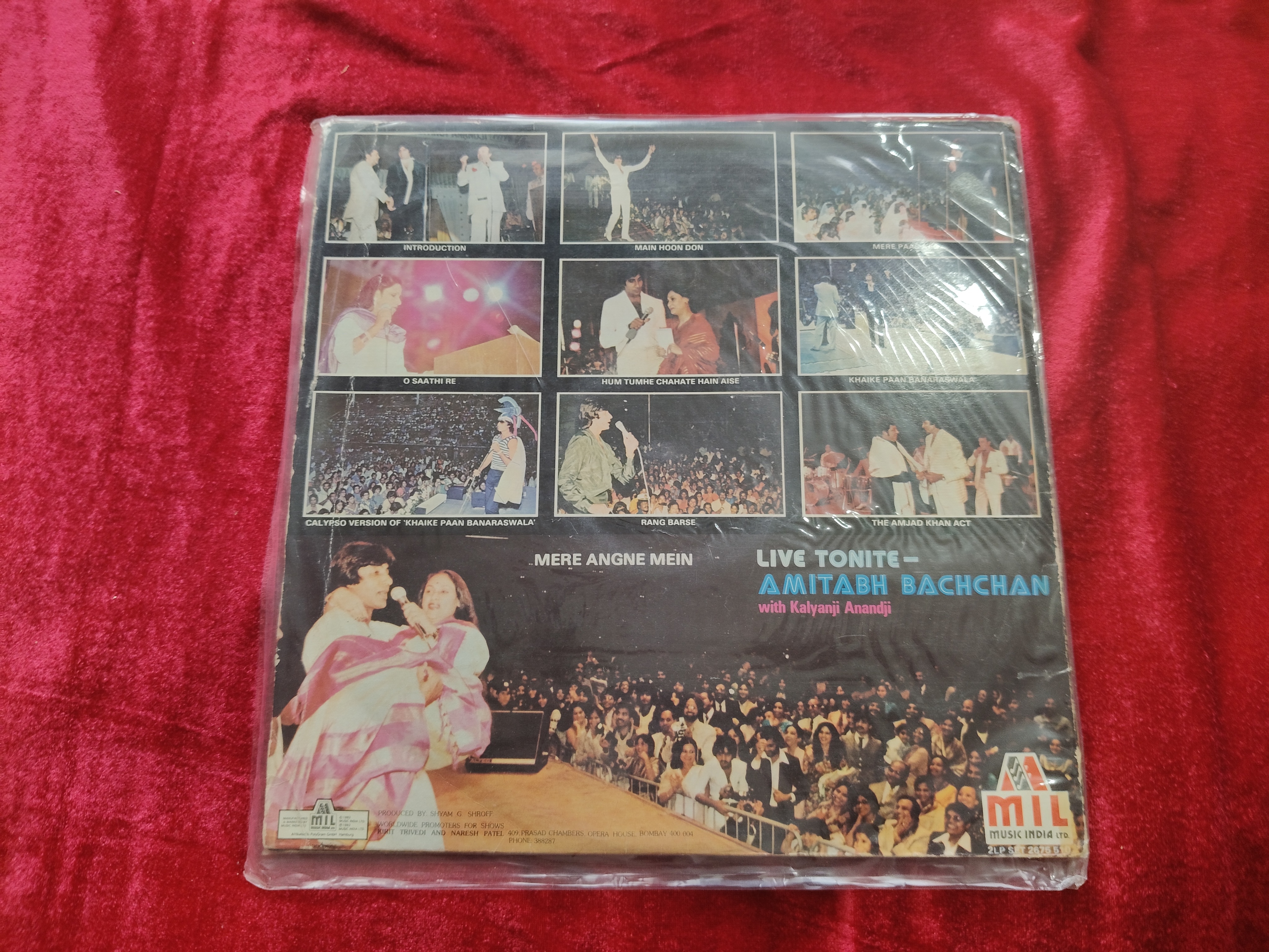 Live Tonite - Amitabh Bachchan Used Vinyl LP Record — photo 2 of 2
