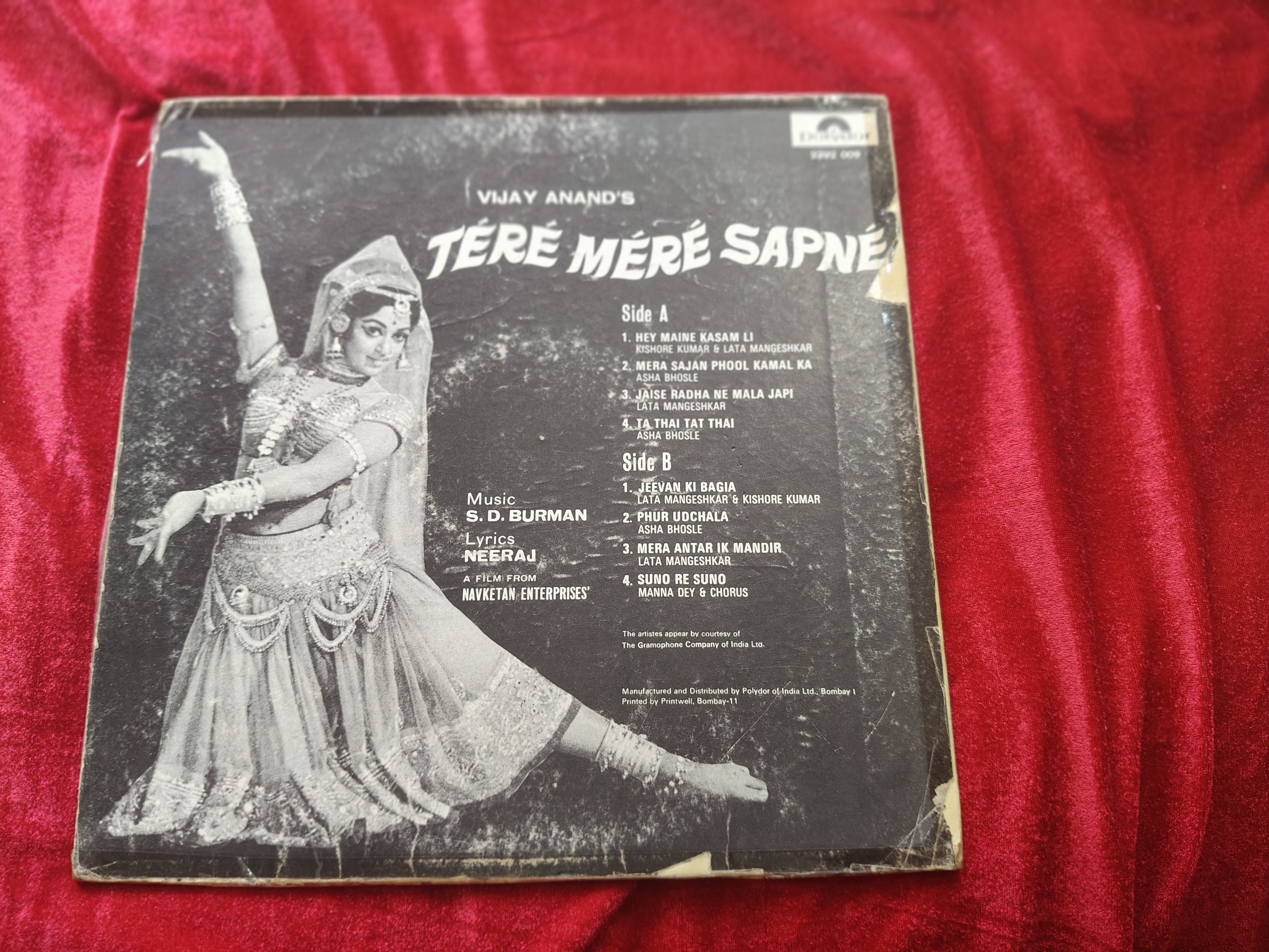 Tere Mere Sapne – 2392 009 – Polydor First Pressing – (90-95%) – Bollywood Rare LP Vinyl — photo 2 of 2