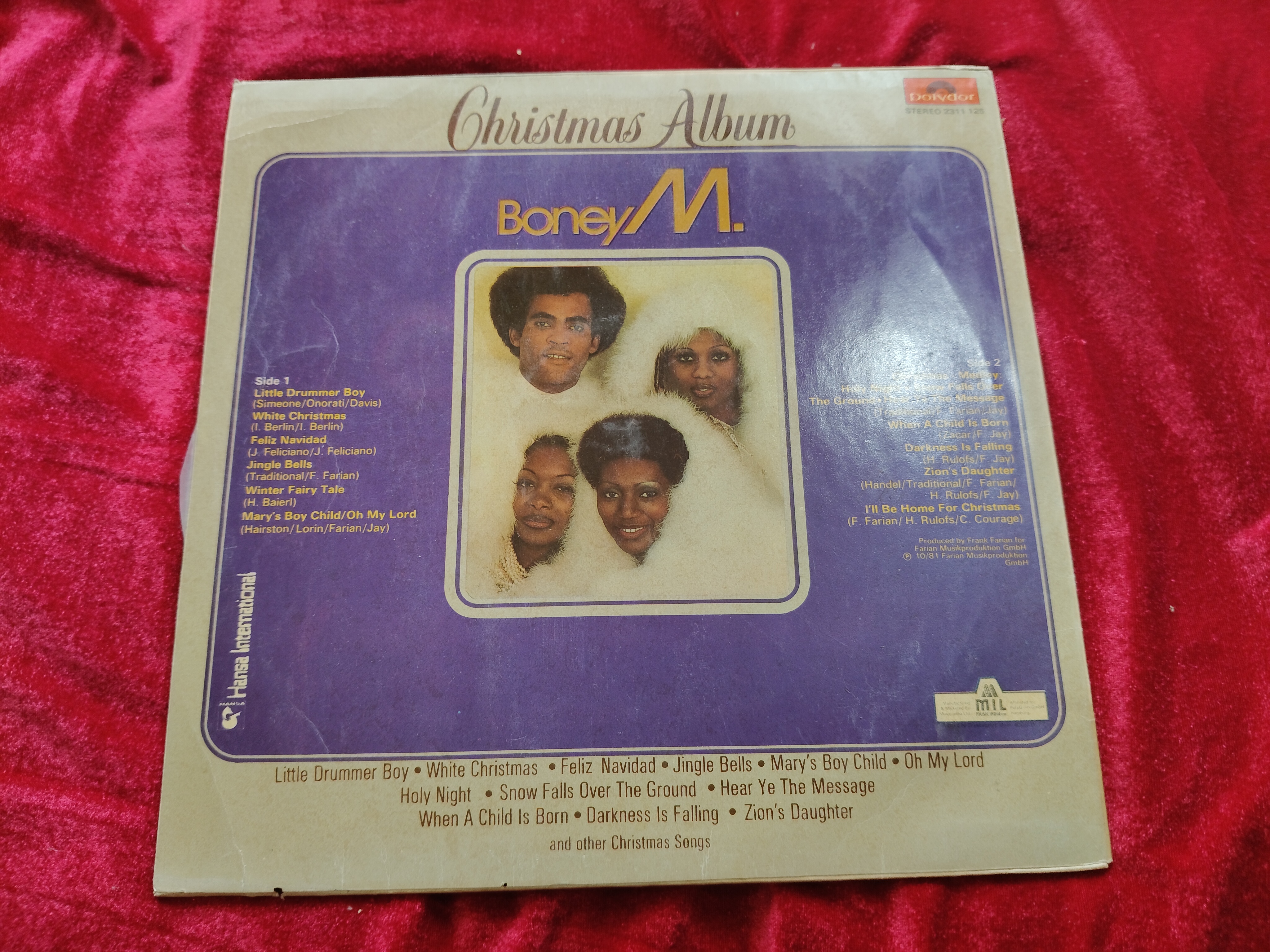 Boney M. ‎- Christmas Album –  LP Record — photo 2 of 2