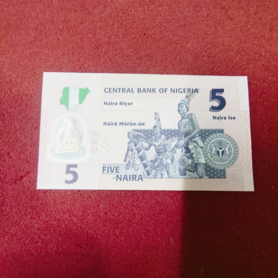 Nigeria 5 Currency Note Only for Collection — photo 2 of 2