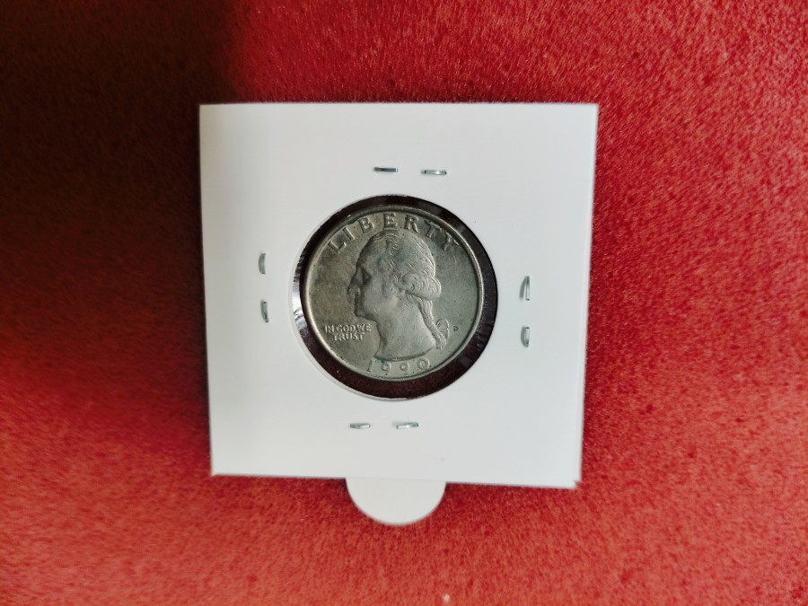 United States (USA) 1/4 Dollar Washington Quarter 1990 Coin — photo 2 of 2